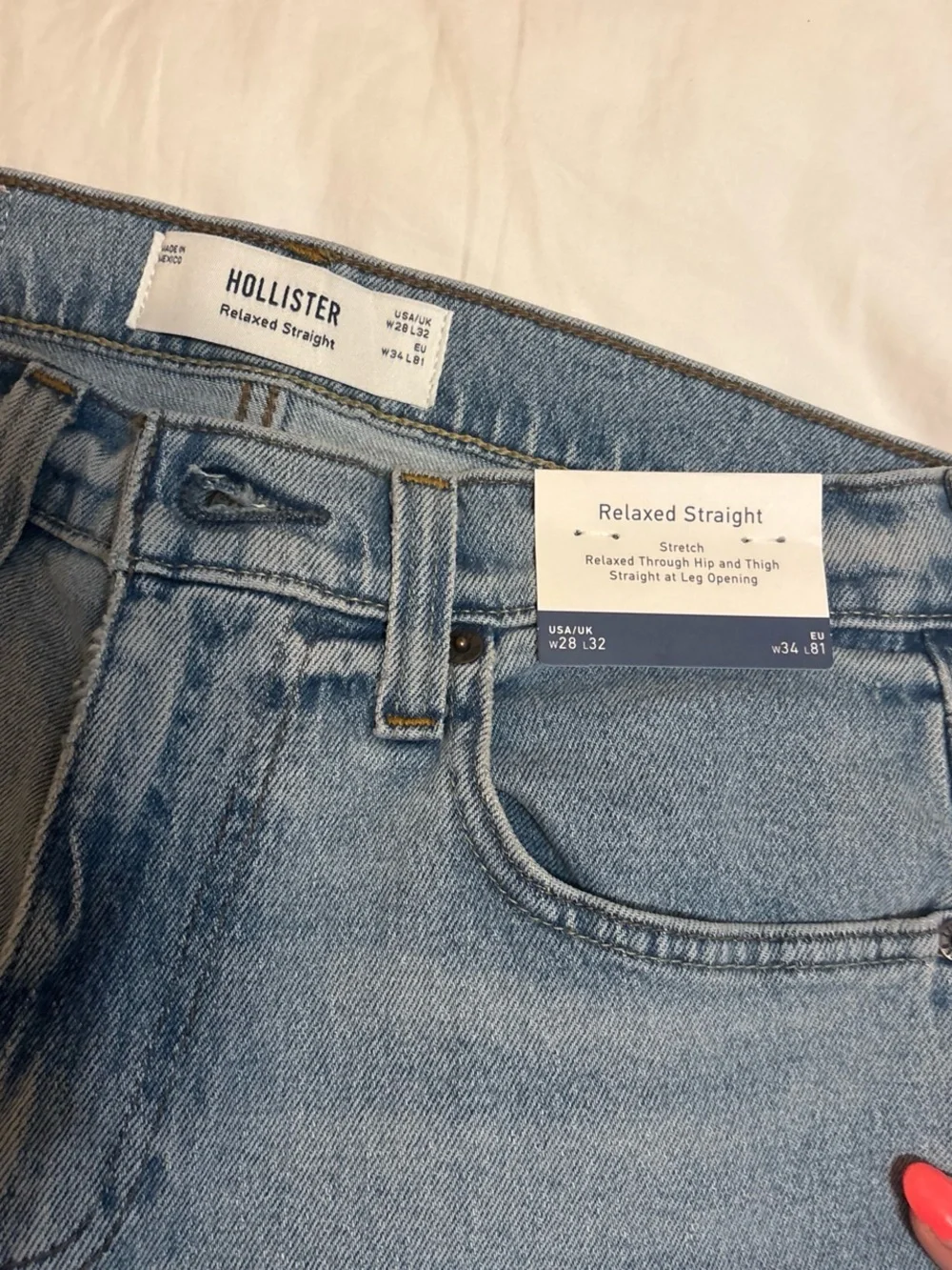 Hollister Men's Light Wash Slim Straight Jeans